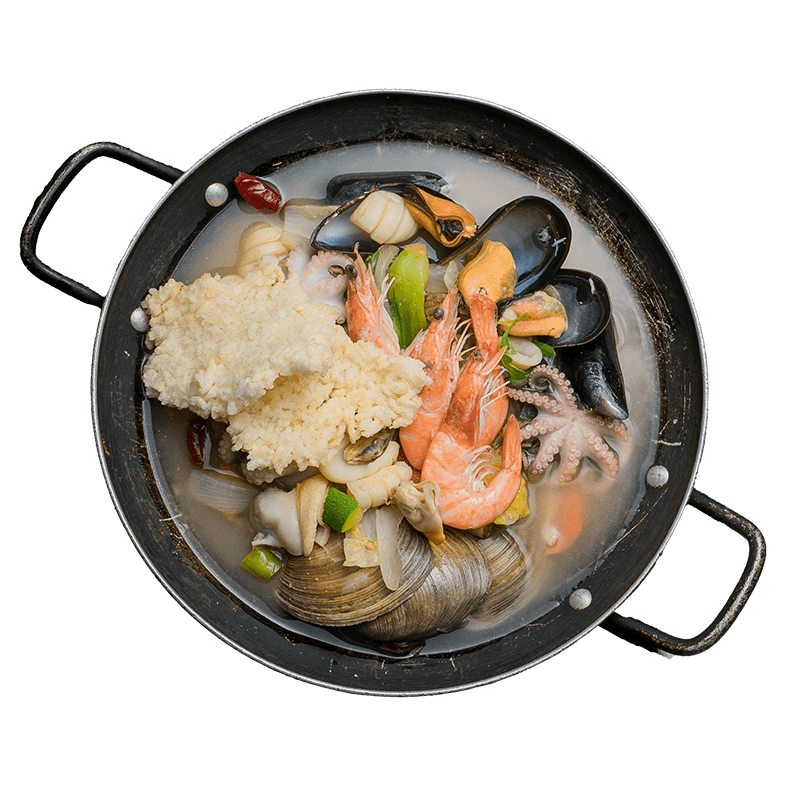 Mild Seafood Stew w/ Scorched Rice
