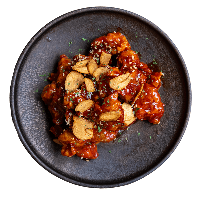 Popcorn Chicken w/ Garlic Chips