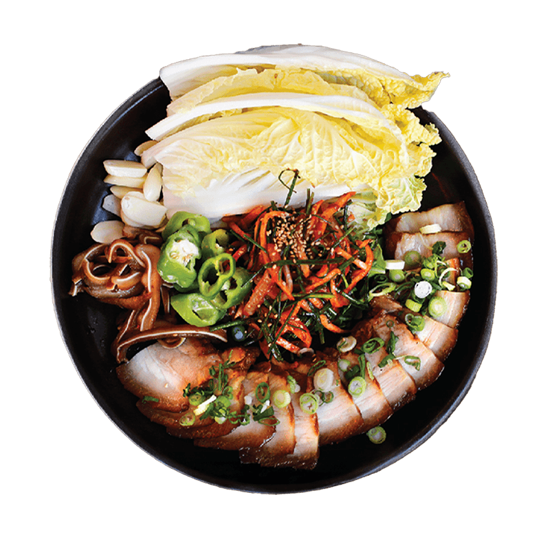 Slow Cooked Pork Belly w/ Ssam Veggies