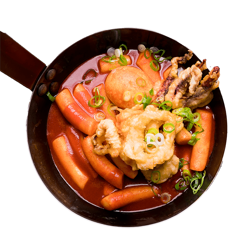 Spicy Rice Cake w/ Fried Squid
